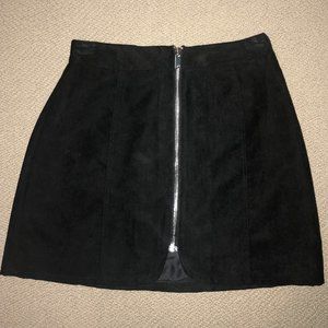 Black Zip-Up Mini Skirt